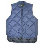 Freezer vest quilted zipper close blue