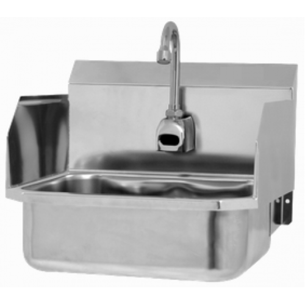 Wall Mount Sink with Sensor and Side Splashes