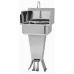 Pedestal Sink with Double Foot Pedal and Side Splashes