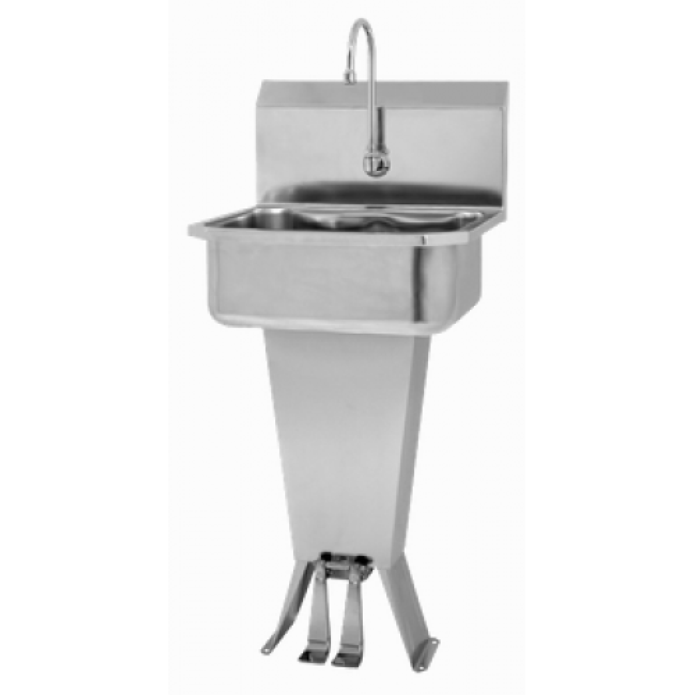 Pedestal Sink with Double Foot Pedal