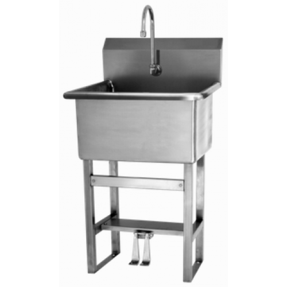 Floor Mount Utility Sink with Double Foot Pedal