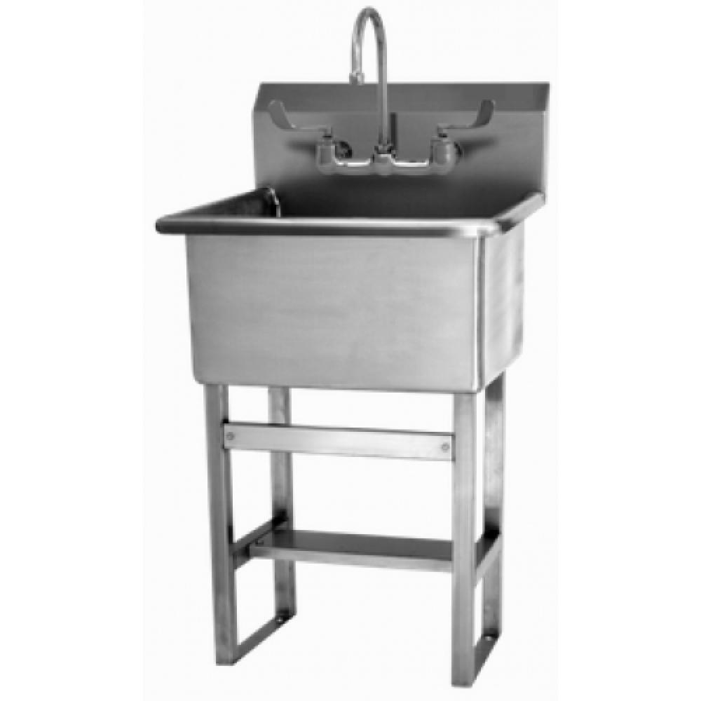 Floor Mount Utility Sink with Manual Faucet