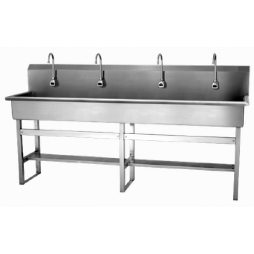 4 Person Floor Mount Sink with Sensor