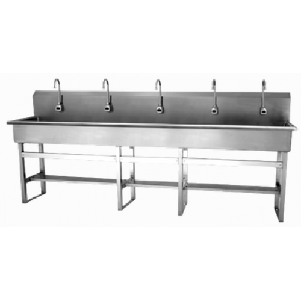 5 Person Floor Mount Sink with Sensor