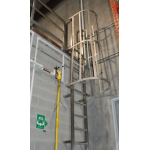 Stainless Ladder With Safety Cage